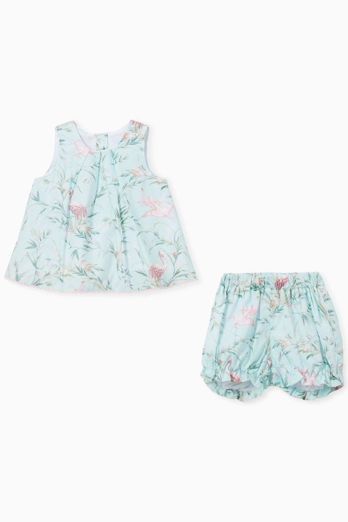 

Violette Top & Bloomers Set in Cotton, Green