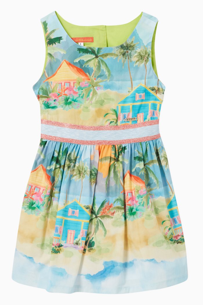 

Ariadna Island Print Dress in Cotton, Multicolour