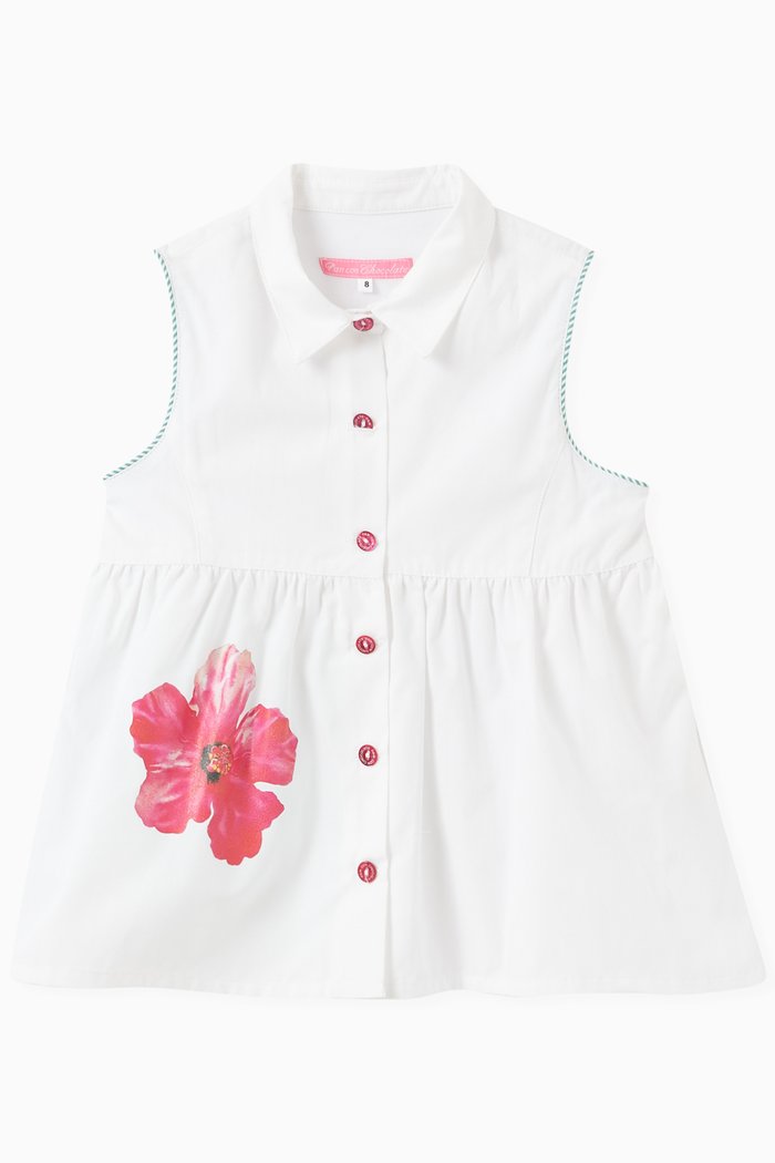 

Brunei Top in Cotton, White