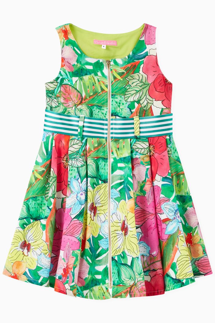 

Caley Floral Dress in Cotton, Multicolour