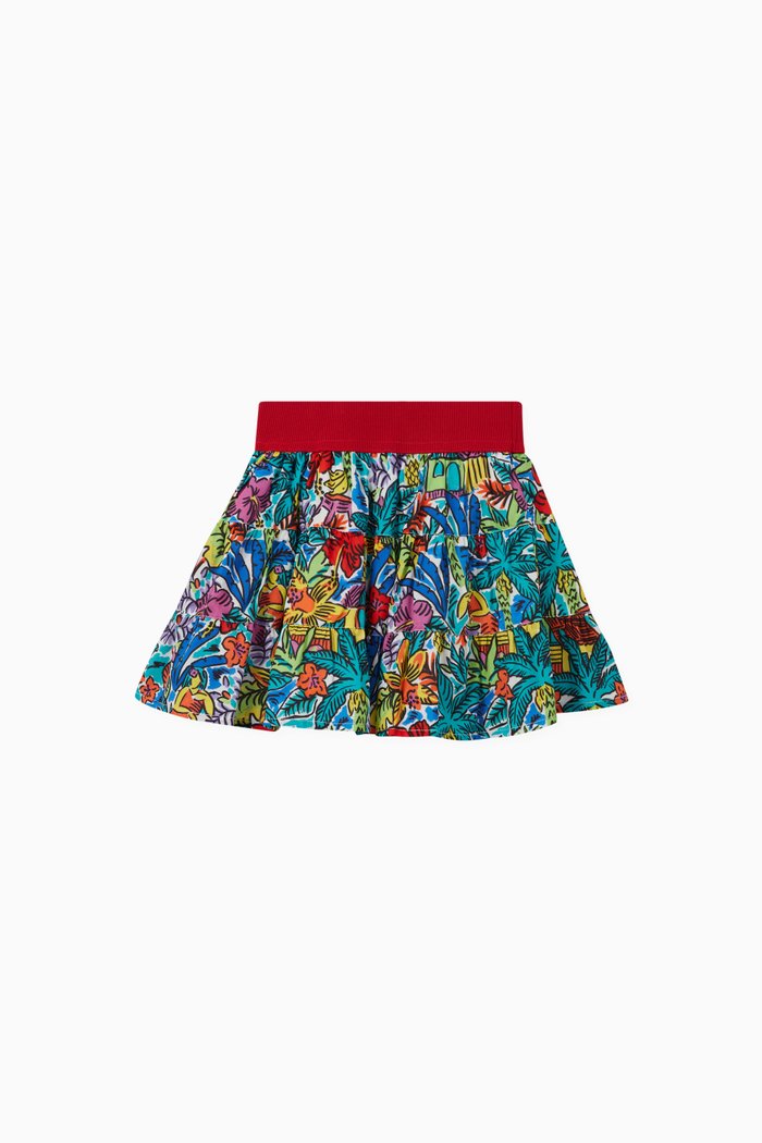 

Daraia Tropical Print Skirt in Cotton, Multicolour