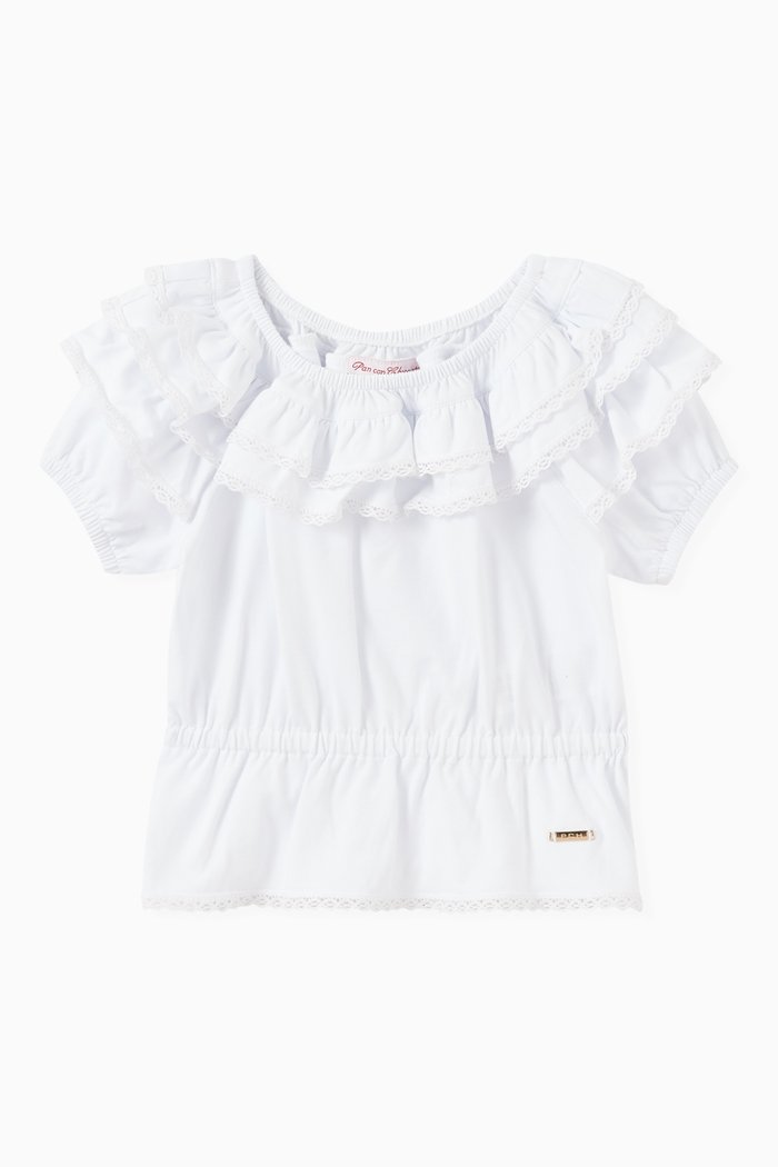 Fabricia Top in Cotton, White