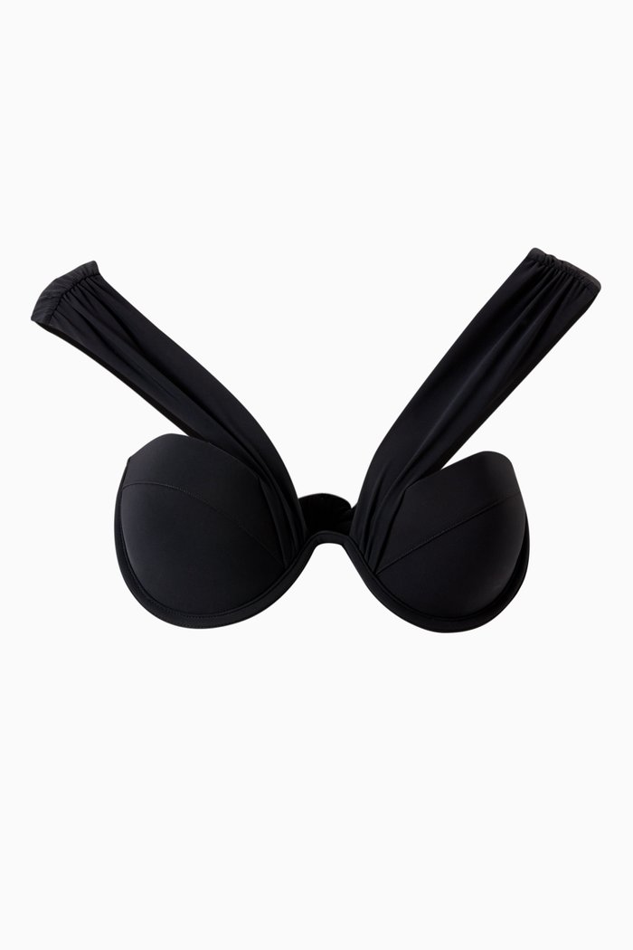 

Bardot Bustier Bikini Top in LYCRA®, Black