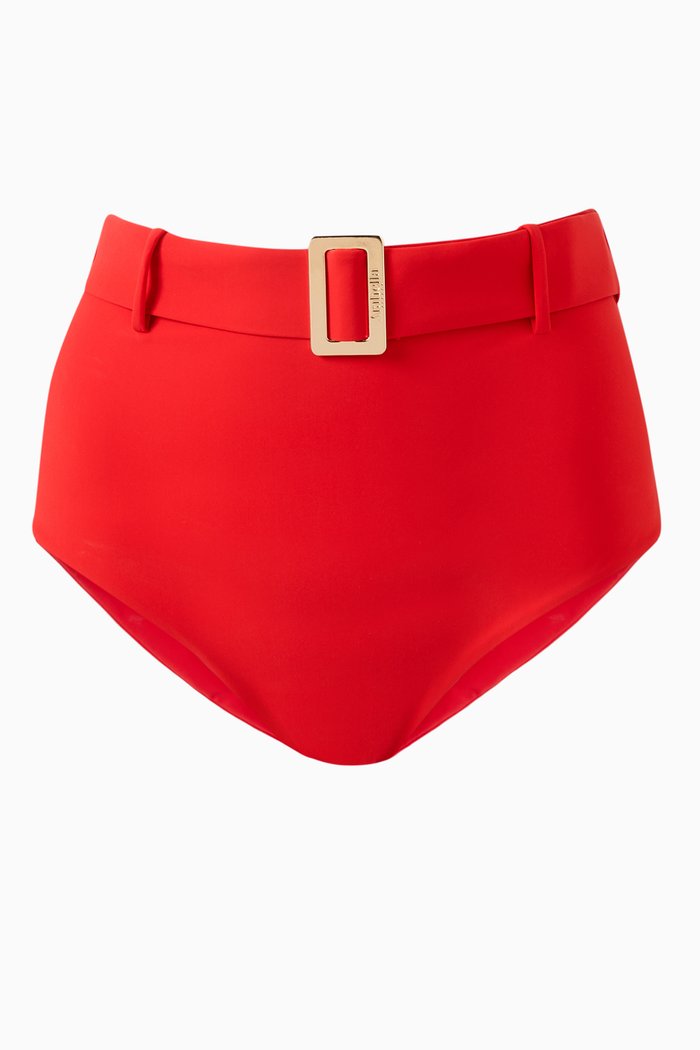 

The Belted Brief Bikini Bottoms in LYCRA®, Red
