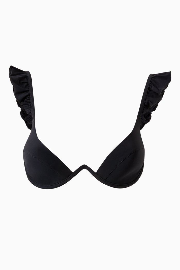 

The Ruffle Bikini Top in LYCRA®, Black