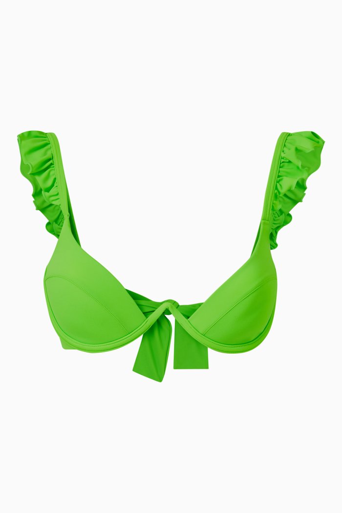 

The Ruffle Bikini Top in LYCRA®, Green