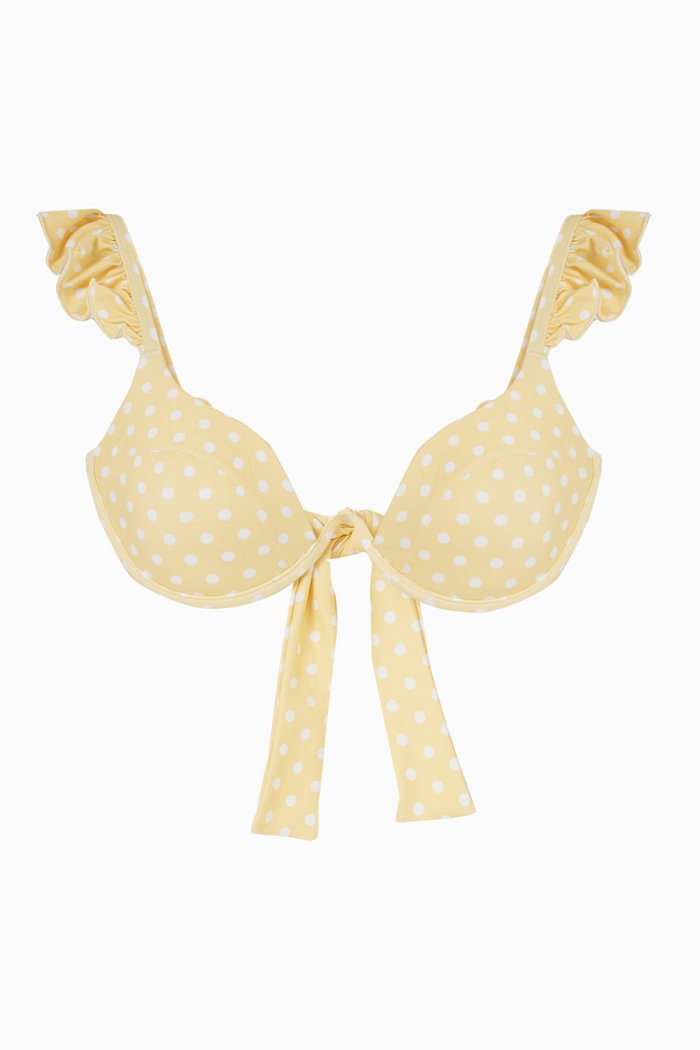 

The Ruffle Bikini Top in LYCRA®, Yellow