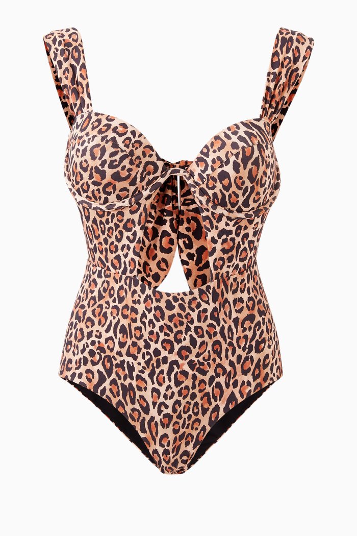 The Bustier Bodysuit in Nylon, Brown