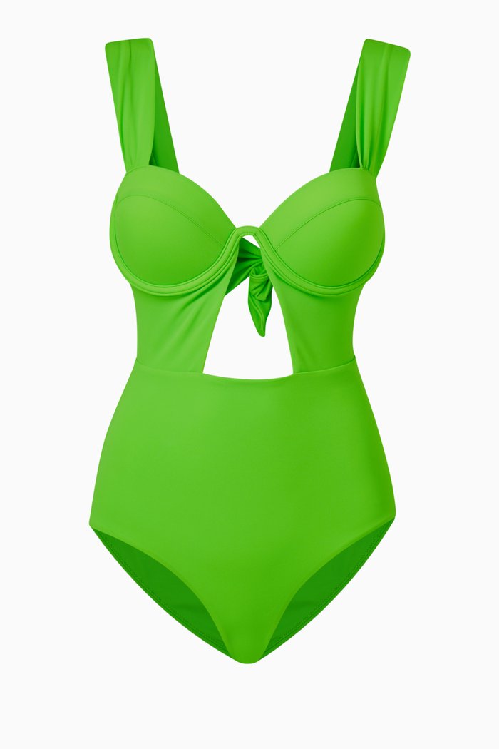 The Bustier Bodysuit in Nylon, Green