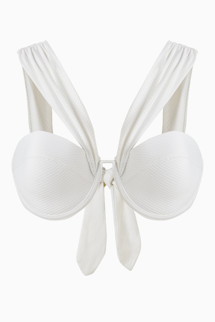 

Bardot Bustier Bikini Top in LYCRA®, White