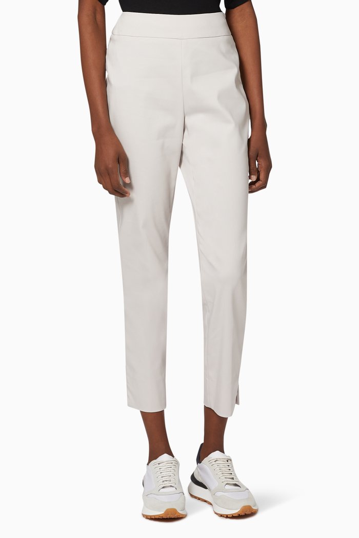 

Zip Trousers in Stretch Cotton, Neutral