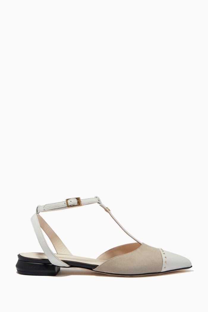 

Studded Sandals in Suede, Neutral