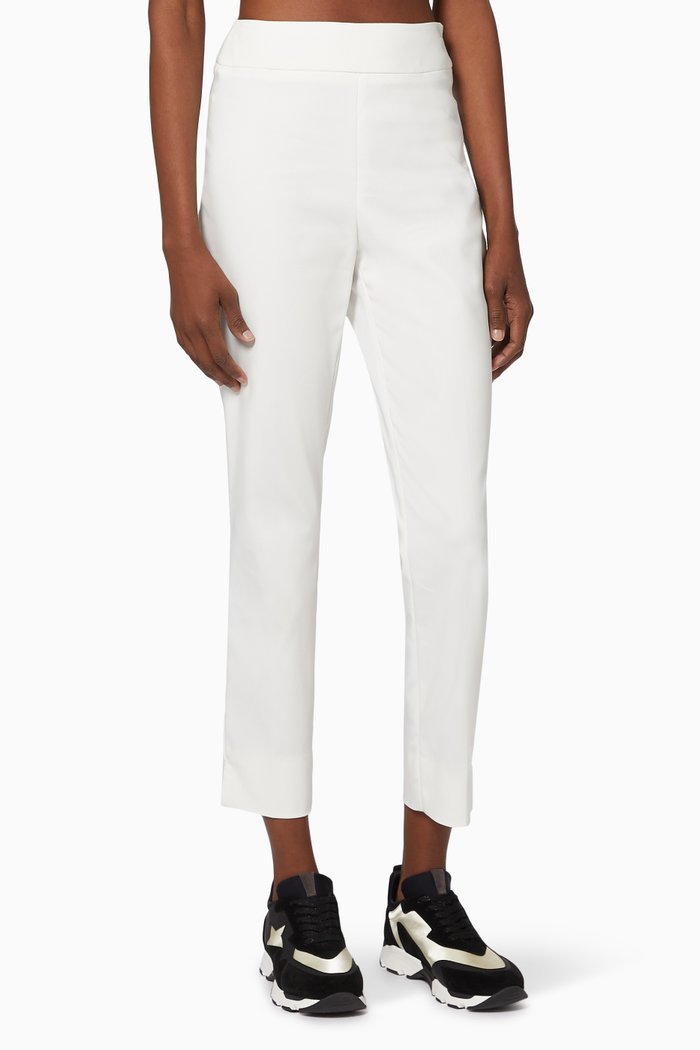 

Zip Trousers in Stretch Cotton, White