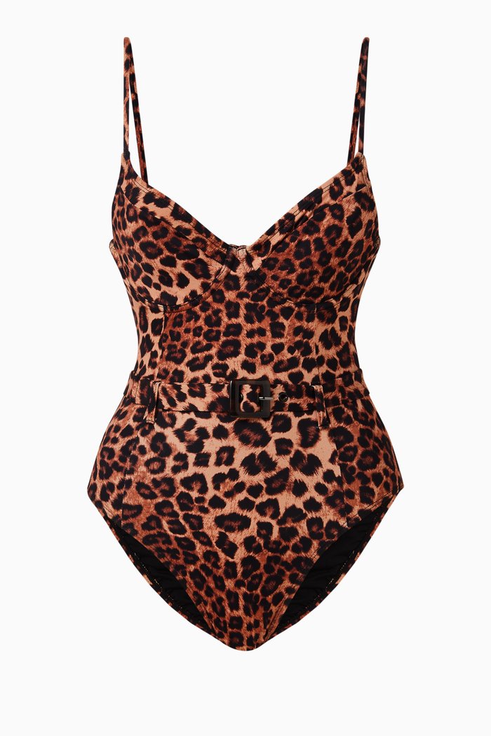 

Showoff One Piece Swimsuit in Nylon, Brown