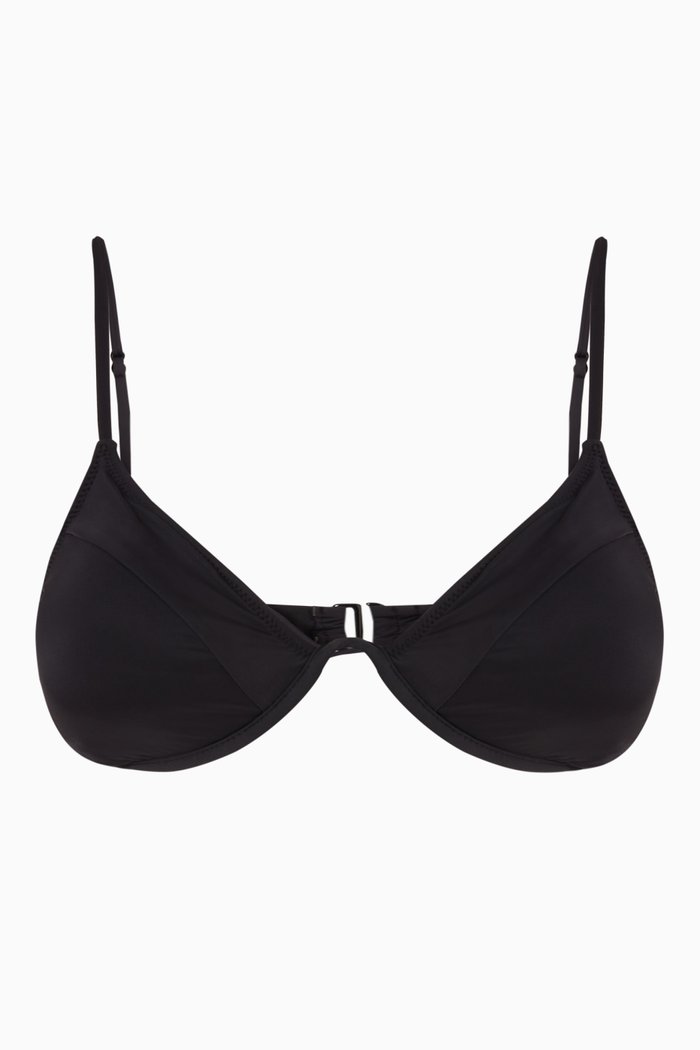 

Showoff Curve Top in Nylon, Black