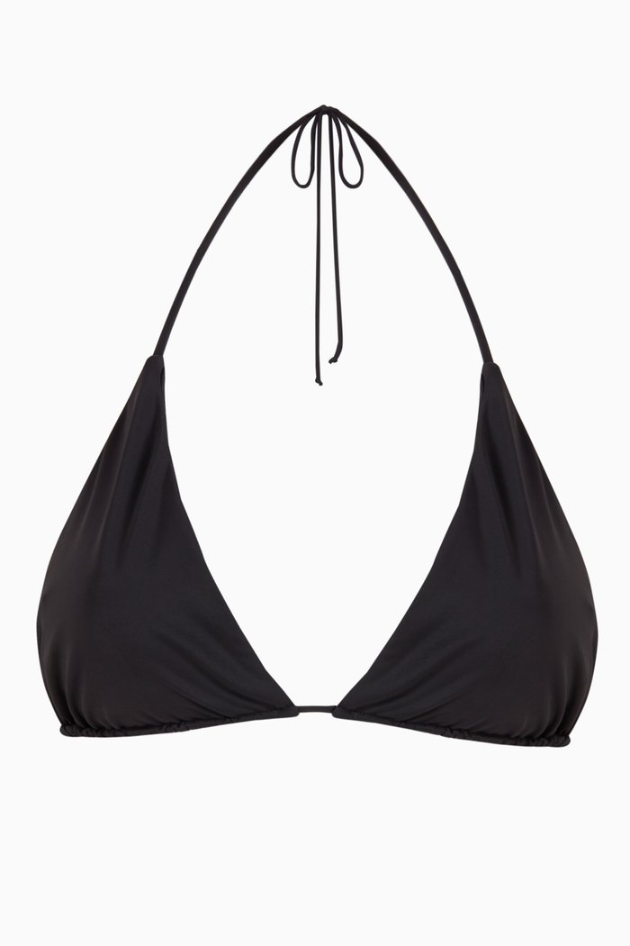 

Tiny Ties Bikini Top in Matte Nylon, Black