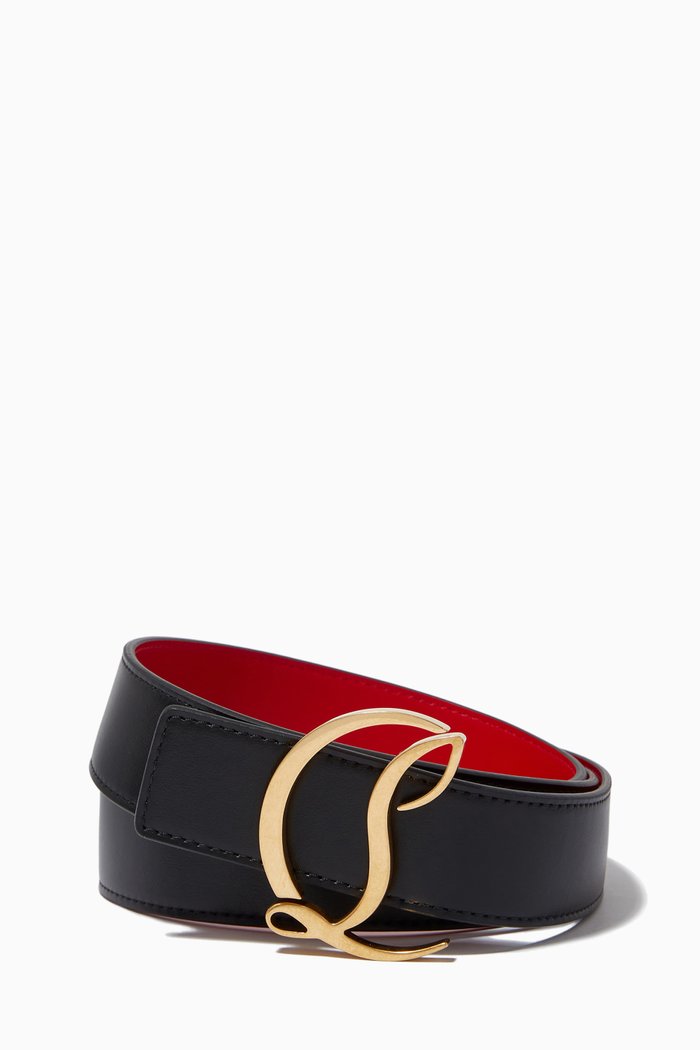 

W CL Logo Belt 35 in Leather, Black