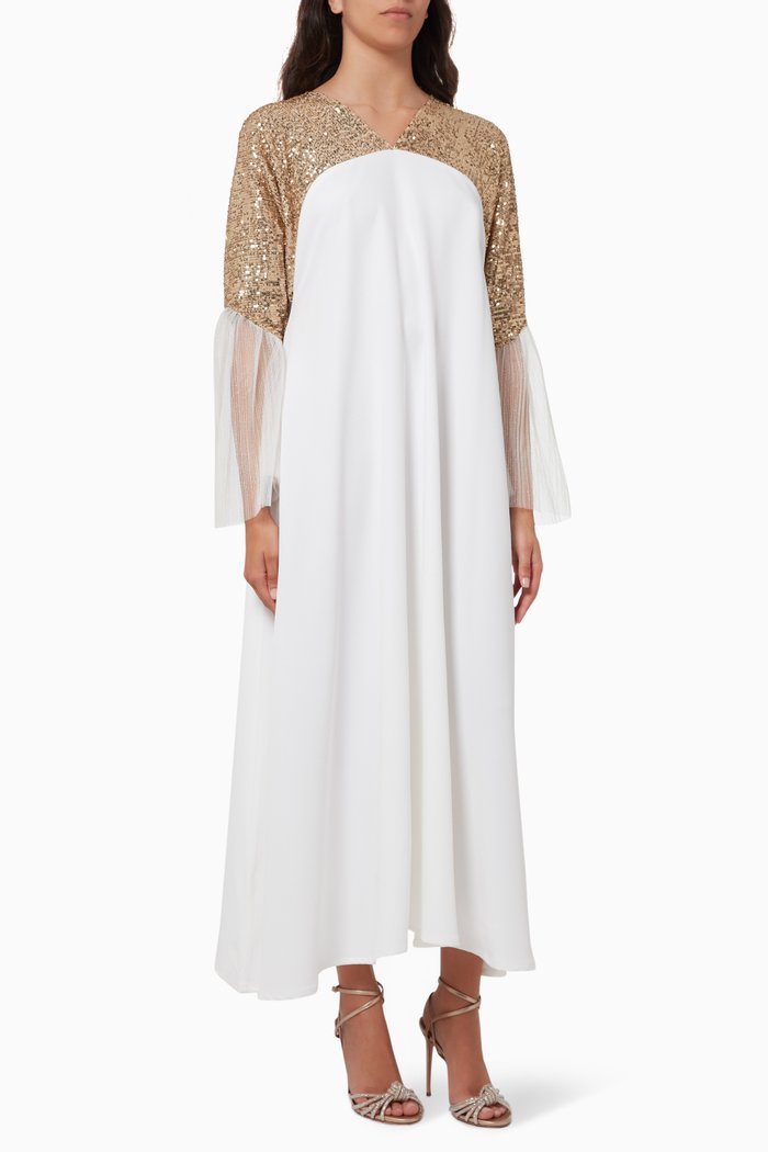 

Sequin Long Sleeve Dress, Gold