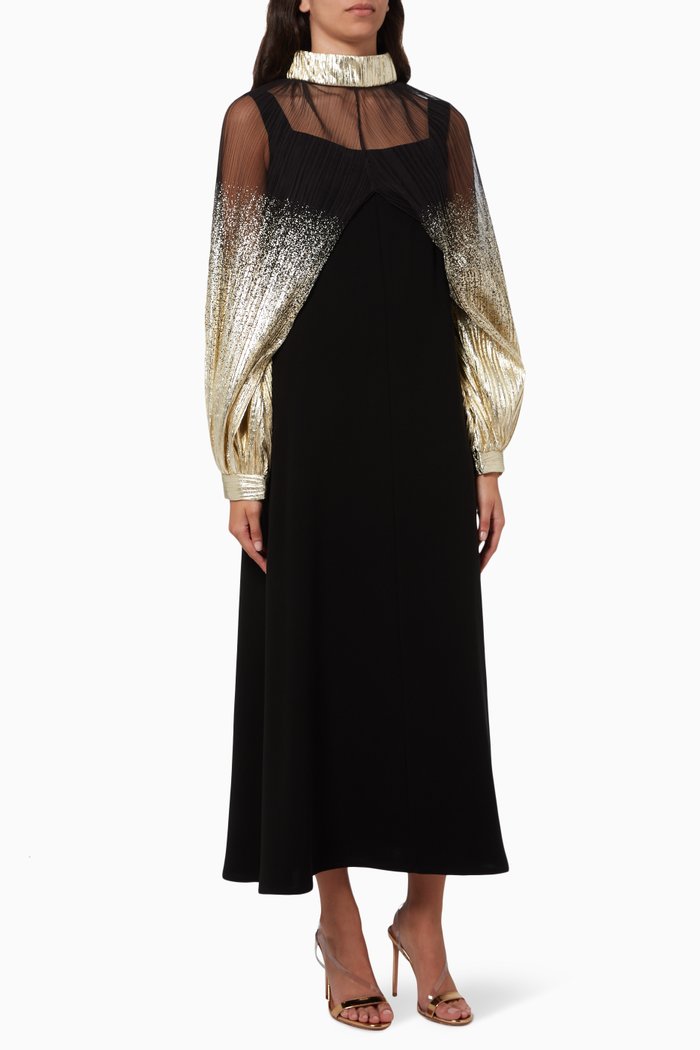 

Metallic Cape & Dress Set, Black