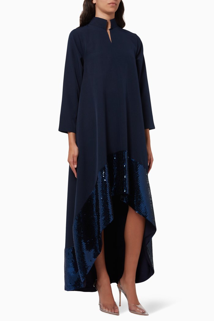 Sequined Kimono Dress, Blue