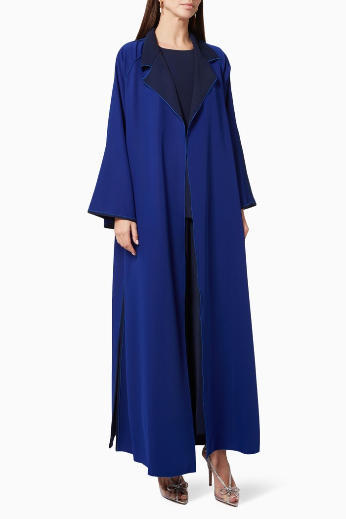 

2tons Reversible Abaya Set in Crepe, Blue