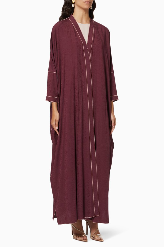 

Butterfly Cut Abaya in Cupro Piqué, Red