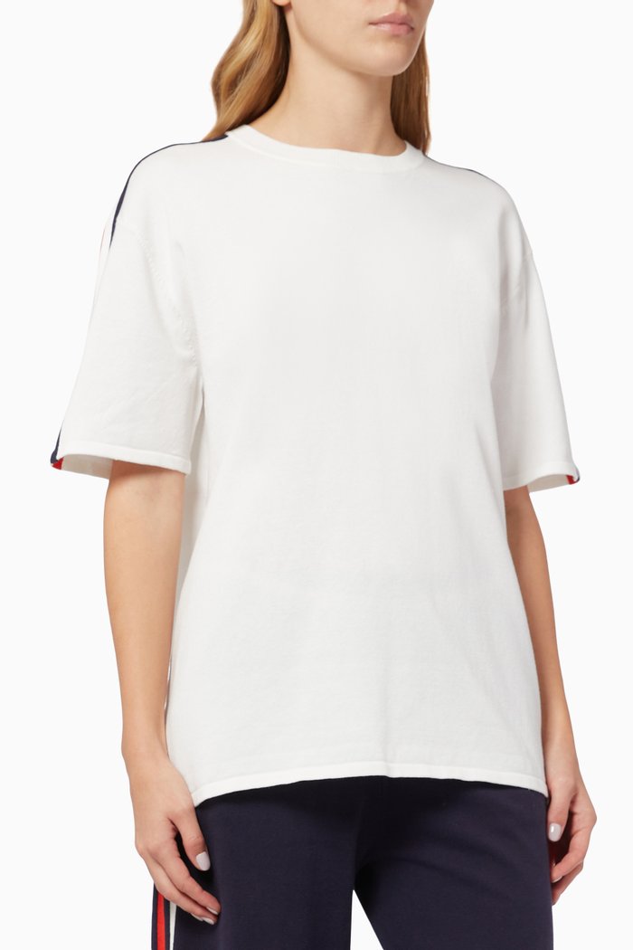 

Gaia Pippa Knit T-shirt in Cotton Blend, White