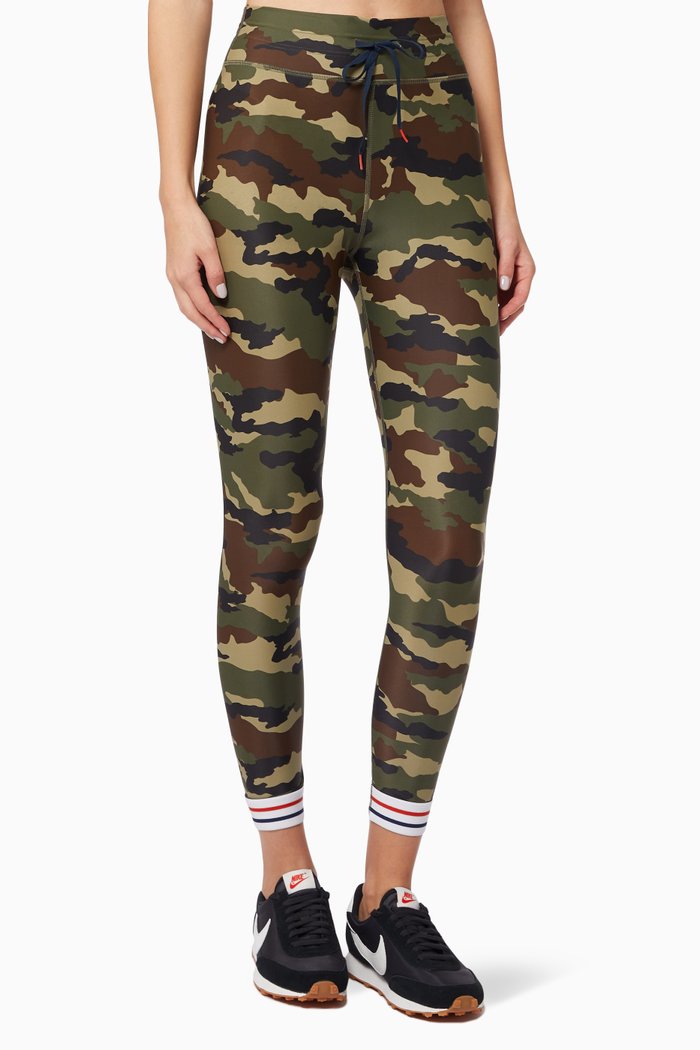 

Heritage Camo Midi Pants in Stretch Nylon, Green