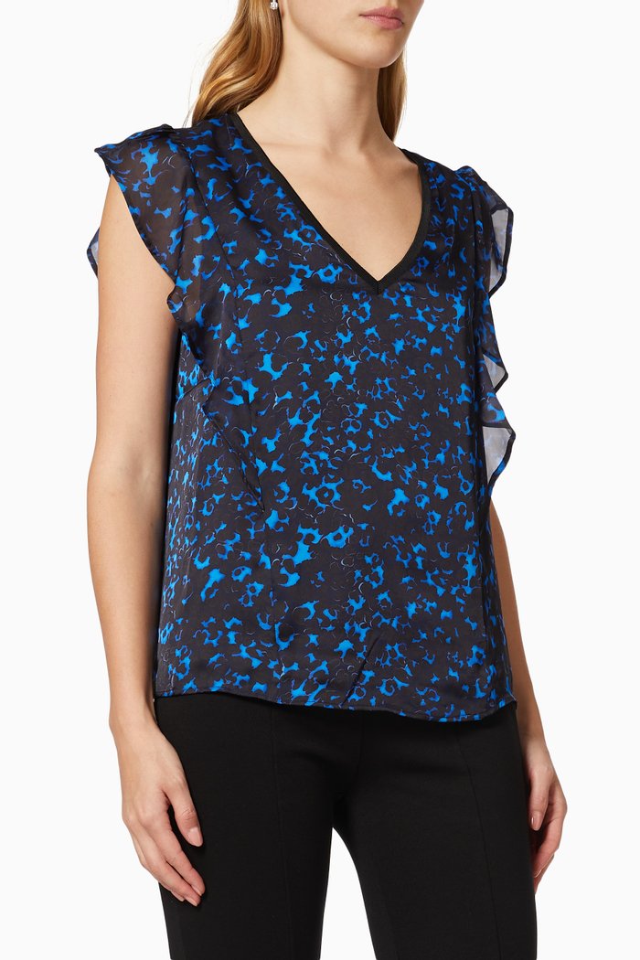 

Leopard Print Top, Blue
