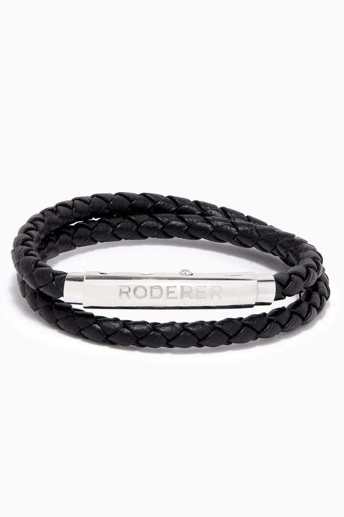 

Dino Double Tour Bracelet in Leather, Black
