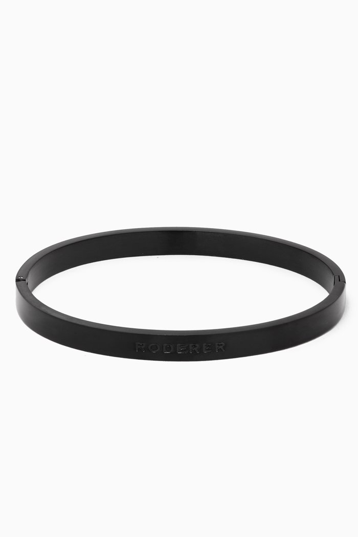

Riccardo Bangle Bracelet in Stainless Steel, Black