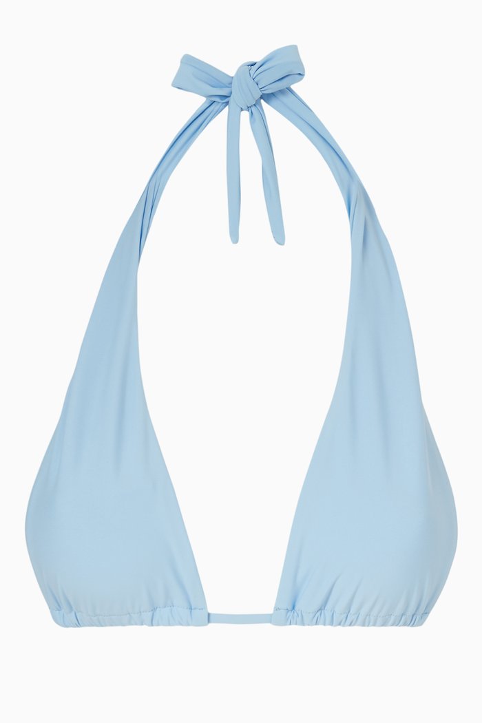 

Ruched Halter Bikini Top, Blue