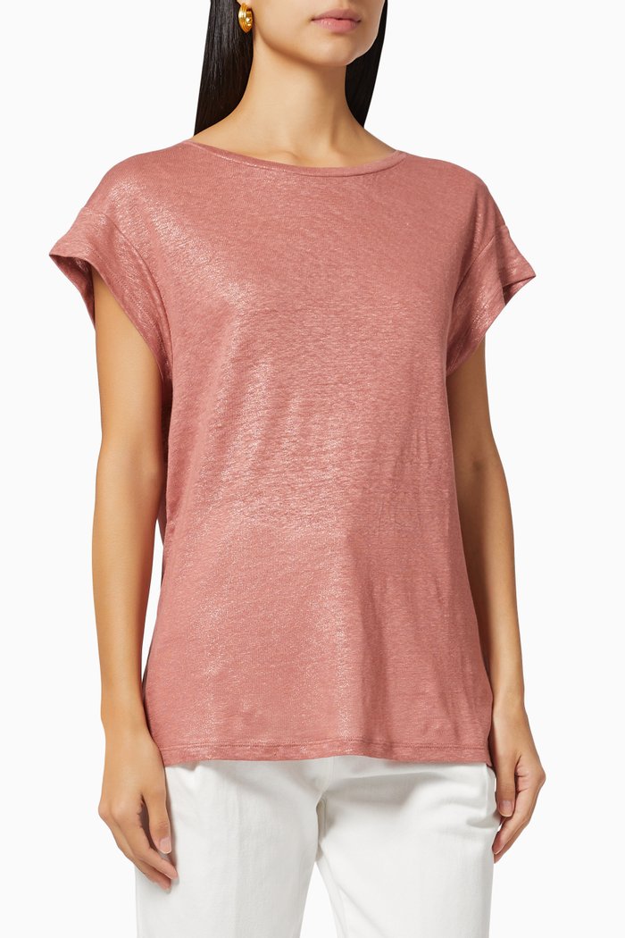 

Foil T-shirt in Foil Linen, Brown
