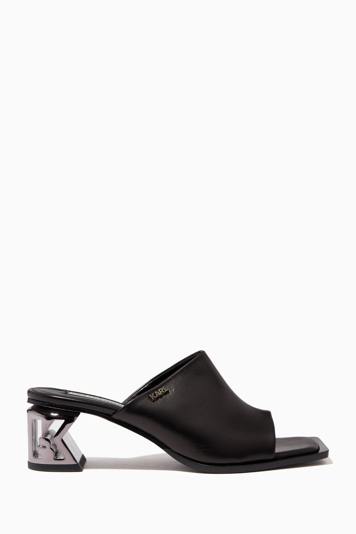 

K-Blok Mules in Leather, Black