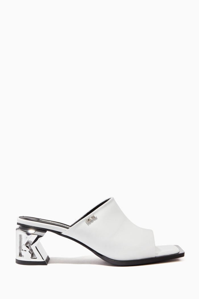

K-Blok Mules in Leather, White