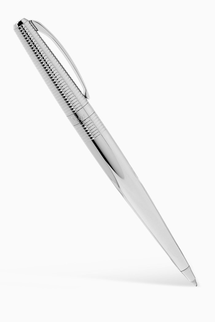 

"Pleated" Ballpoint Pen, Silver
