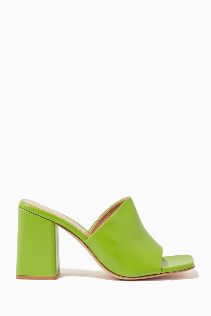 

Wynn 85mm Slip On Mules in Nappa Leather, Green