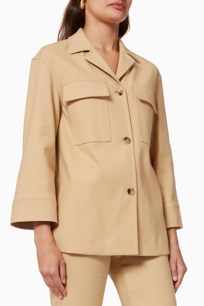 

Nives Jacket in Cotton Satin, Neutral