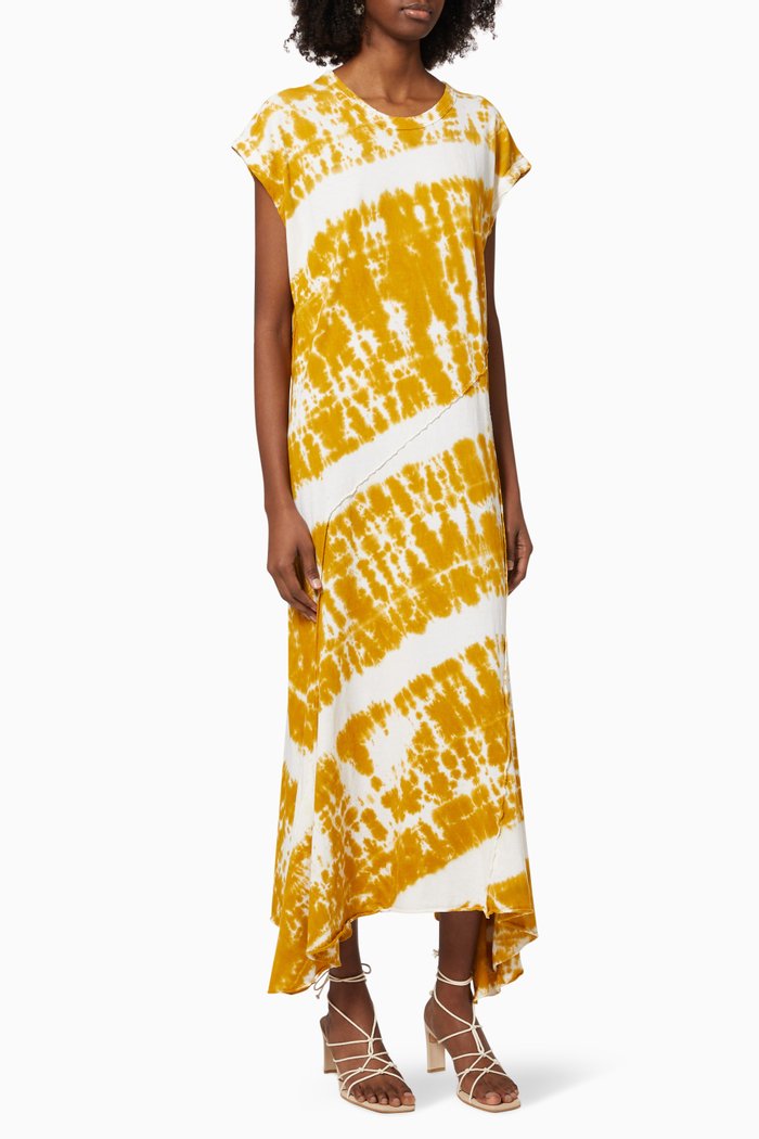 

Sunburst Dye Maxi Dress in Cotton, Yellow