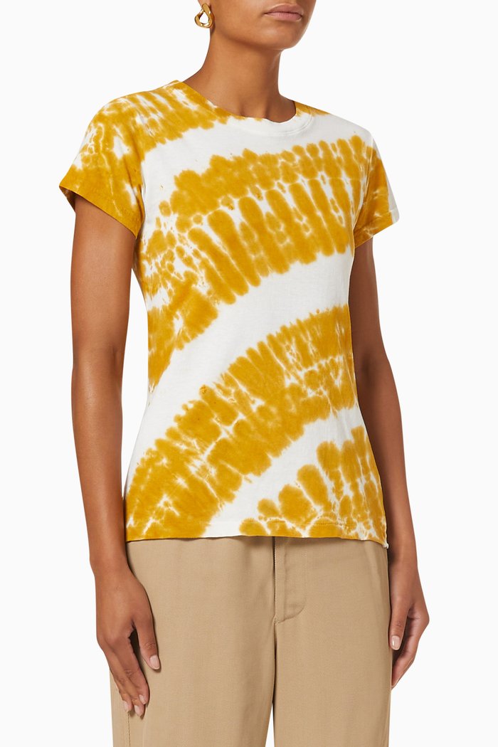 

Sunburst Dye Slim Vintage T-shirt in Organic Cotton, Yellow