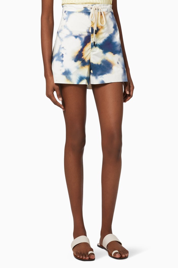 

Tie-Dye Shorts in Cotton, Blue