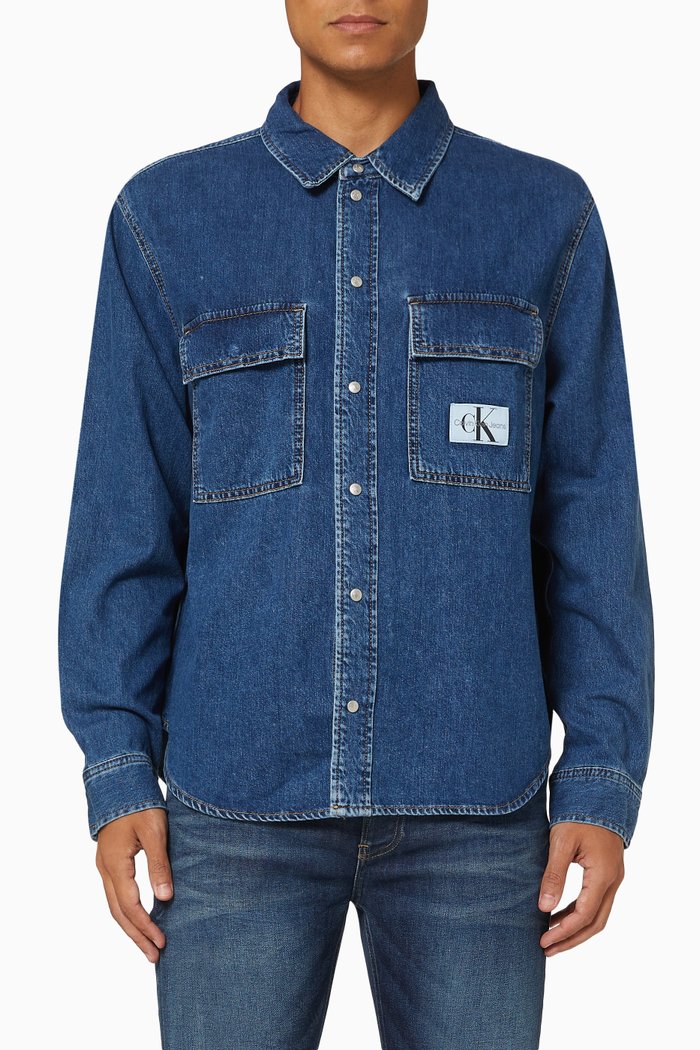 

Relaxed Utility Shirt in Denim, Blue