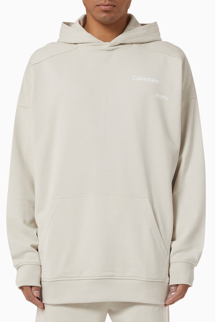 Oversized Hoodie in Cotton Terry, Neutral