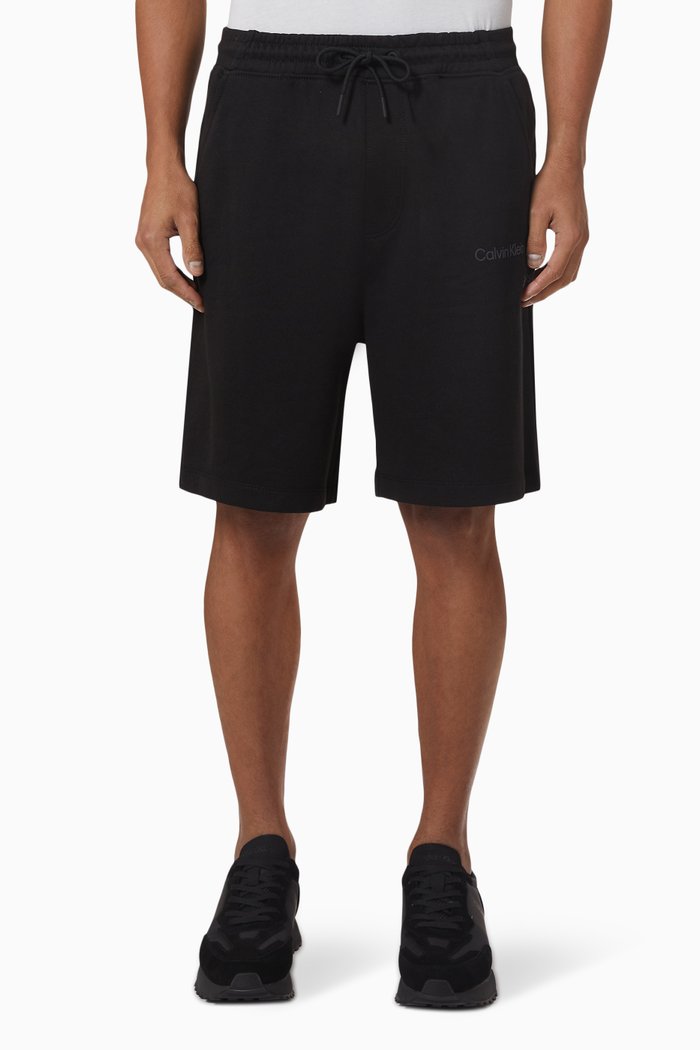 

Relaxed Jogger Shorts in Cotton Terry, Black