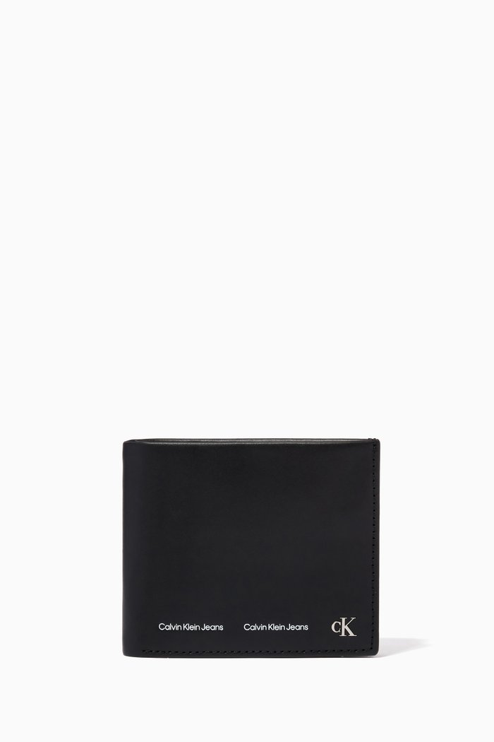 Bi-fold Wallet in Leather, Black