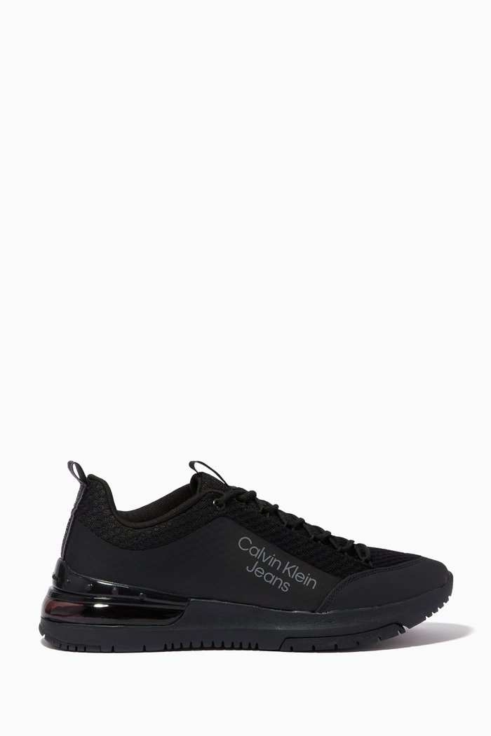 

Recycled Sneakers in Recycled Knit, TPU & Leather, Black