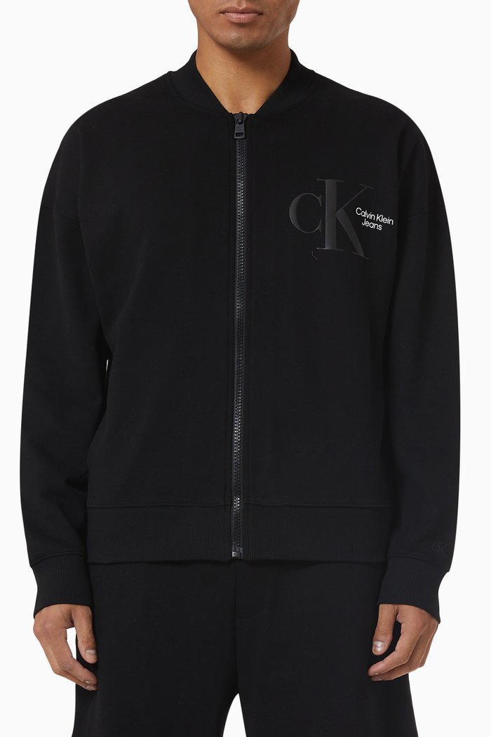 

Bomber Jacket in Cotton Jersey, Black