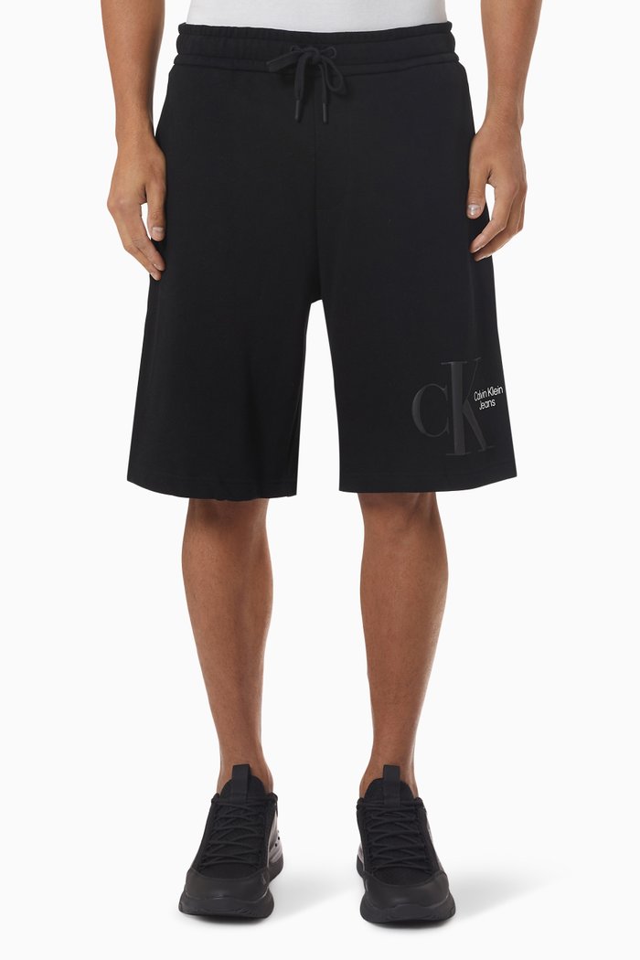 

Oversized Jogger Shorts in Cotton Jersey, Black