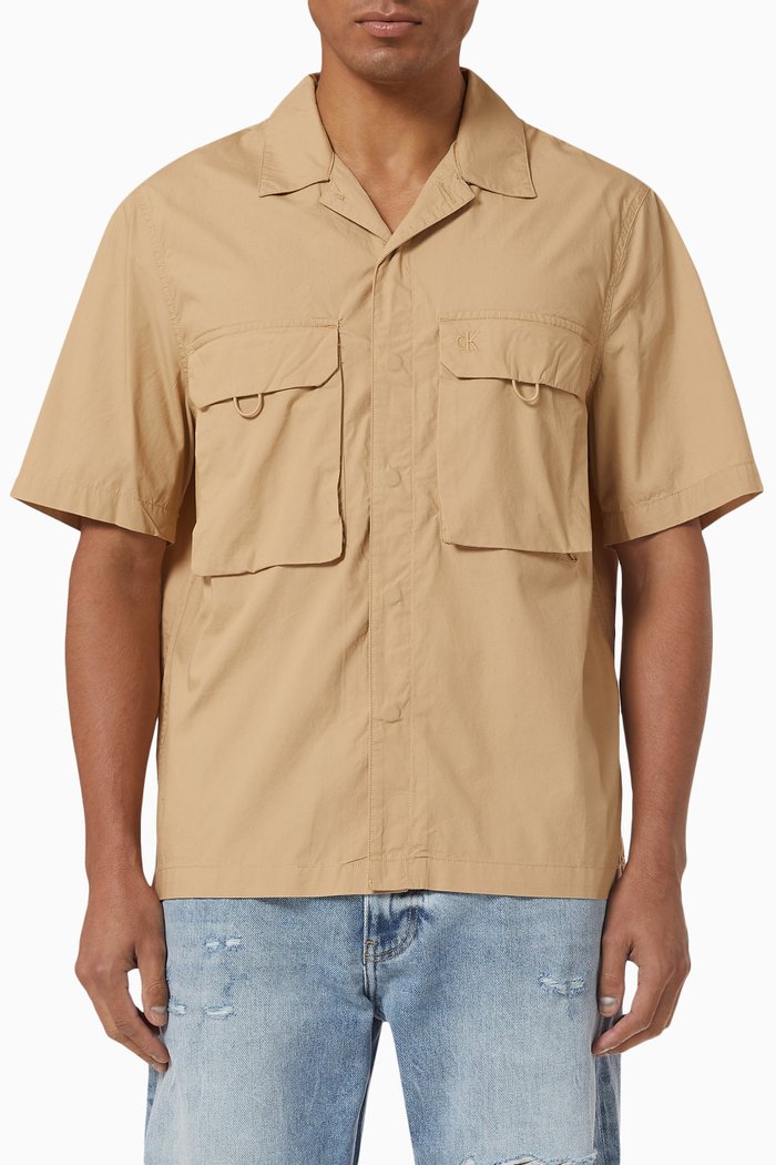 

Utility Shirt in Cotton Poplin, Neutral