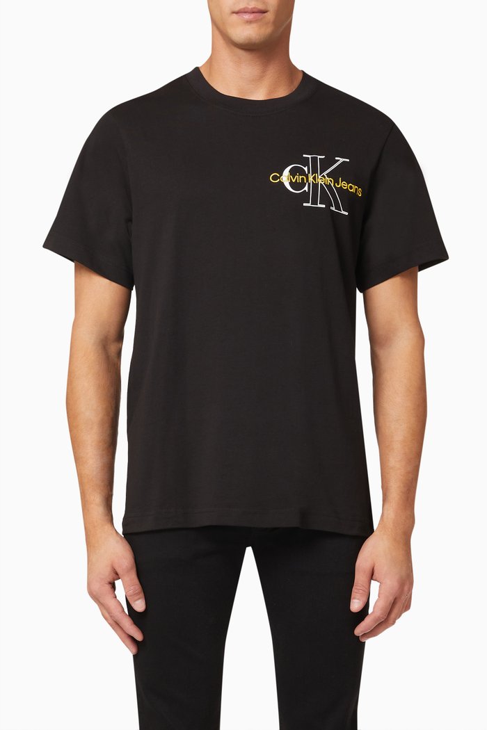 

Boxy Monogram Shirt in Cotton Jersey, Black